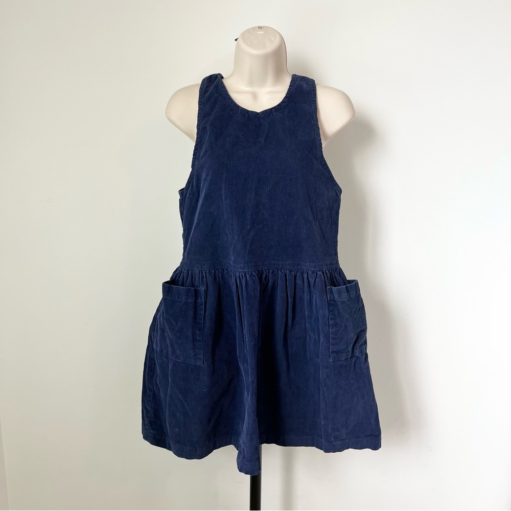 Vintage Kids Corduroy Dress Blue Size 12 Radishes & Roses 100% Cotton